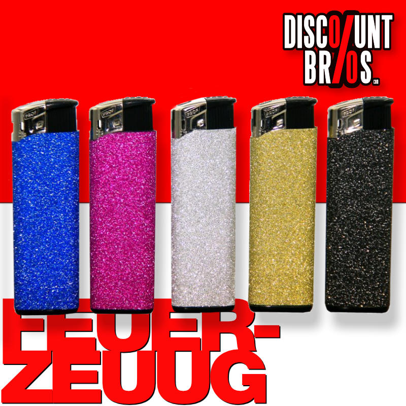 Elektronik FEUERZEUG farbig GLITZER