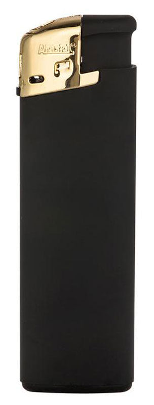 10 Elektronik FEUERZEUGE Mattschwarz + Gold nachfüllbar