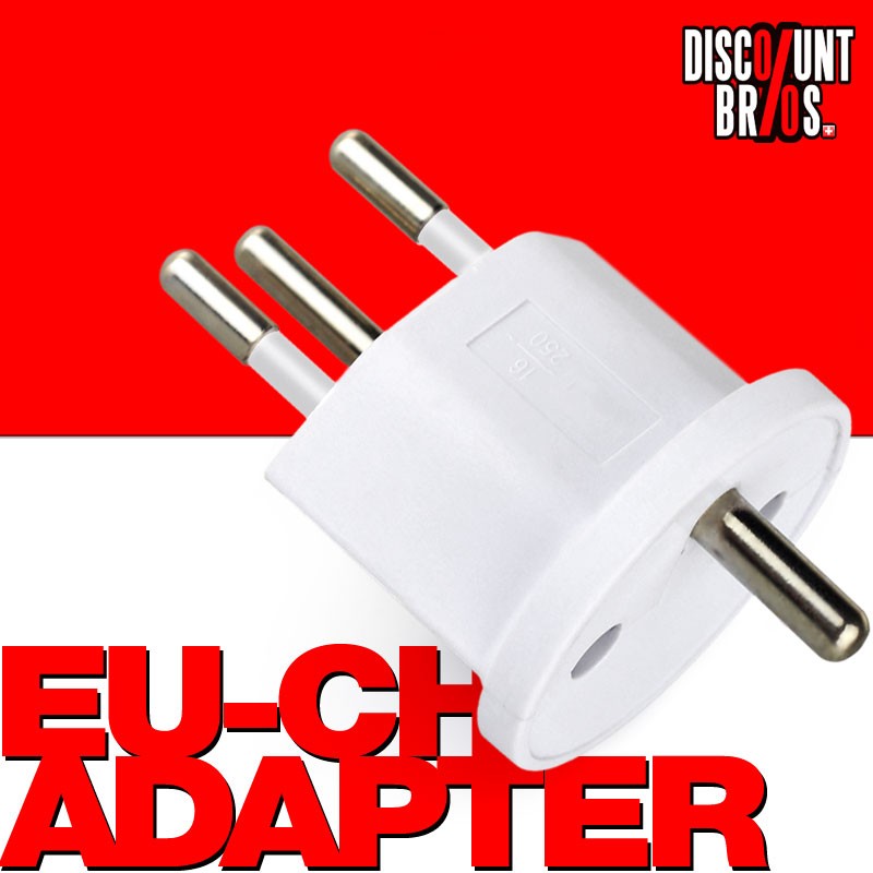 Permanent Fix-Adapter Stecker SCHUKO (Typ F CEE 7) zu Schweiz (T12) 3-polig teilisoliert WEISS
