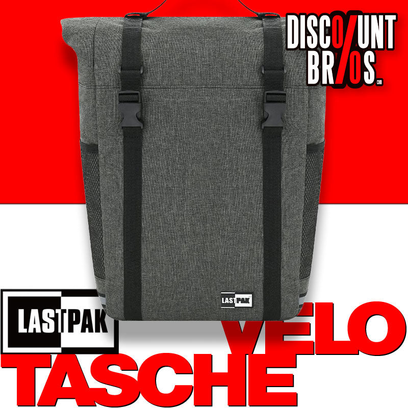 LASTPACK Velo- Fahrrad-GEPÄCKTASCHE Fahrradtasche für Gepäckträger 15l DUNKELGRAU