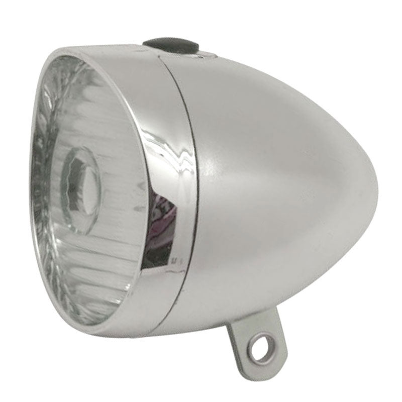 Retro-Design VELOLICHT mit LED Fahrrad Velolampe Scheinwerfer Fahrradscheinwerfer Frontscheinwerfer CHROM