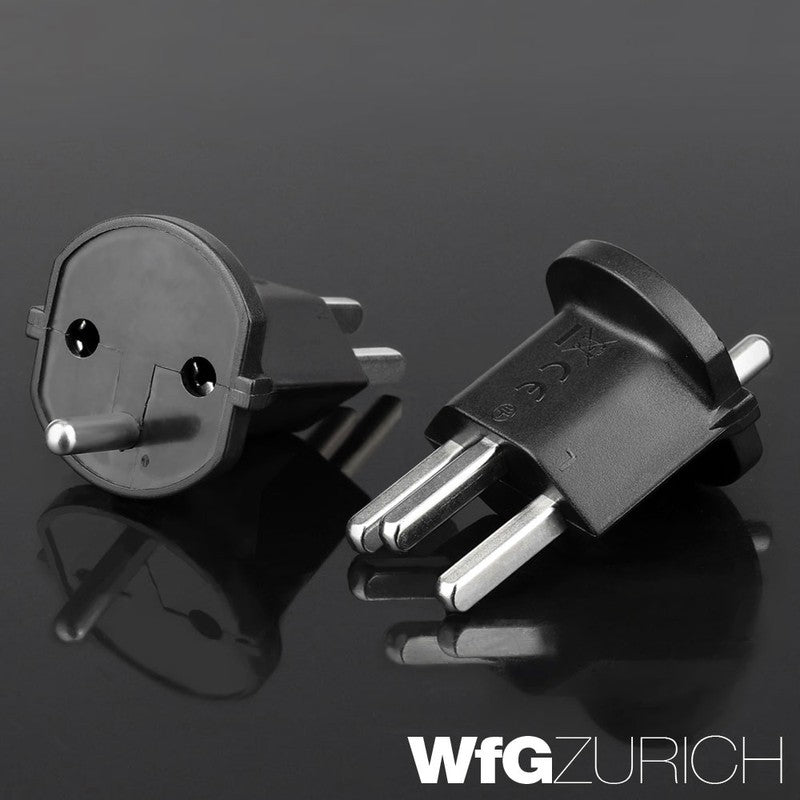 10 Stk. Permanent Fixadapter Fix-Adapter Stecker SCHUKO ( Typ F CEE 7 ) zu Schweiz ( Typ 23 T23 16A )