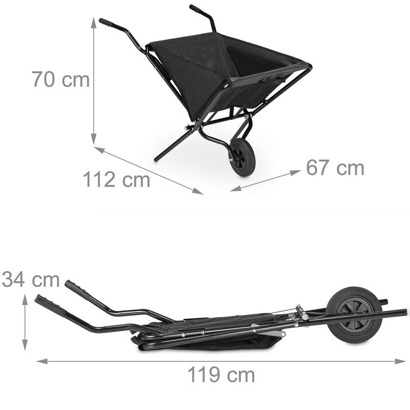 Garette KARRETTE Schubkarre faltbar SCHWARZ