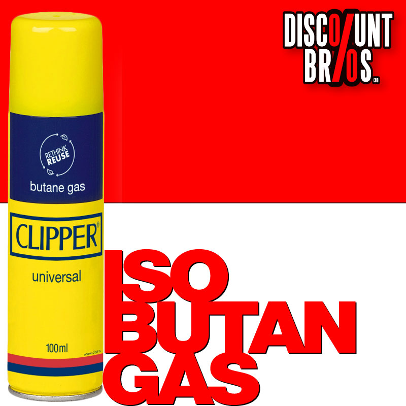 Gas Refill Isobutan Gas Premium FEUERZEUGGAS mit Metall-Ventil von CLIPPER 100ml