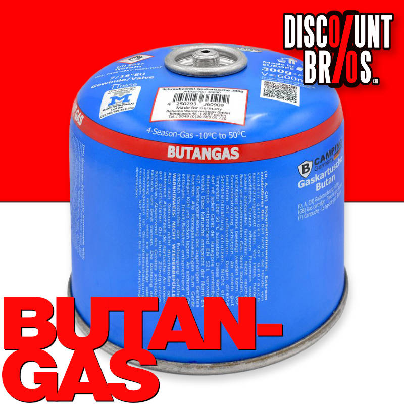 B-CAMPING 300g 600ml Butan GASKARTUSCHE für Gaskocher und Gasbrenner mit Schraubventil