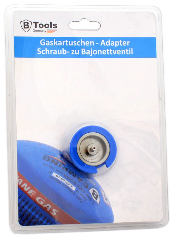 B-TOOLS Gaskartuschen VENTIL ADAPTER Schraub- zu Bajonettventil