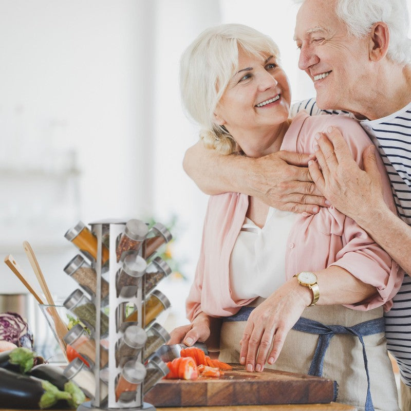 Gewürzregal GEWÜRZSTÄNDER Gewürzkarussell Ständer mit 20 Gläsern