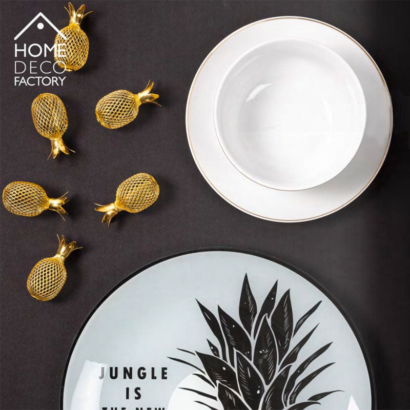 Kleiner weisser TELLER mit Goldrand – Frühstücks- oder Dessertteller aus Porzellan von HOME DECO FACTORY Ø20cm