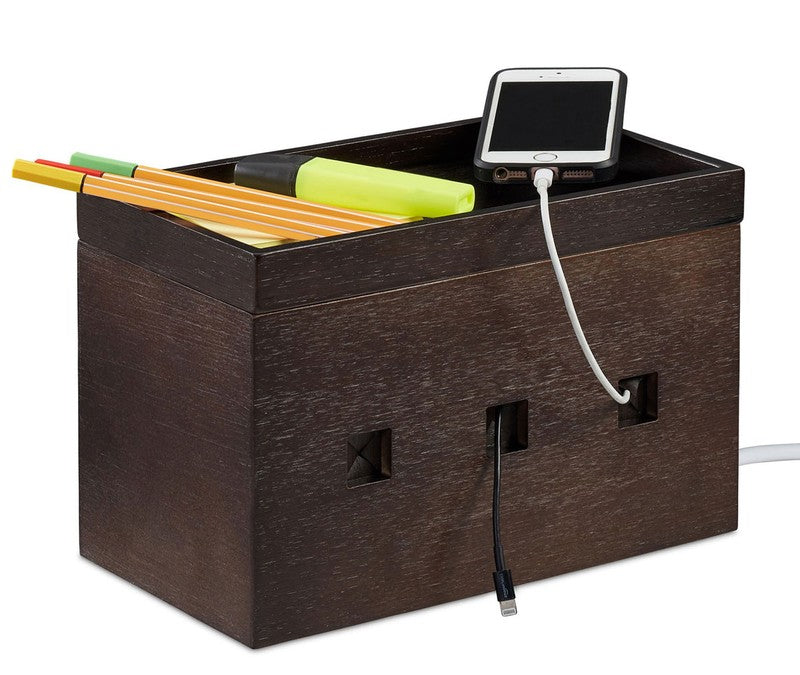 KABELBOX Ladestation Organzier Bambus Holz