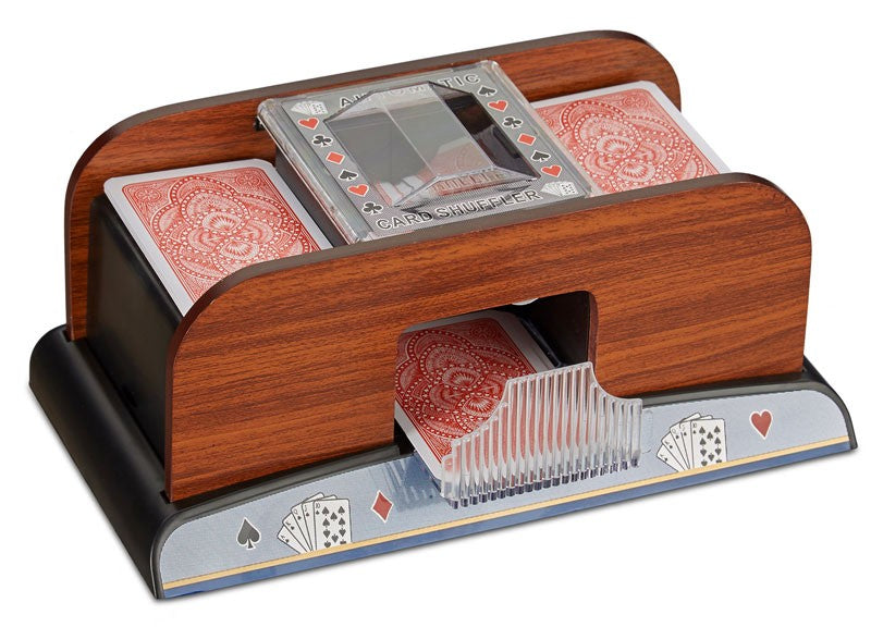 Automatischer KARTENMISCHER Kartenmischmaschine Holzoptik