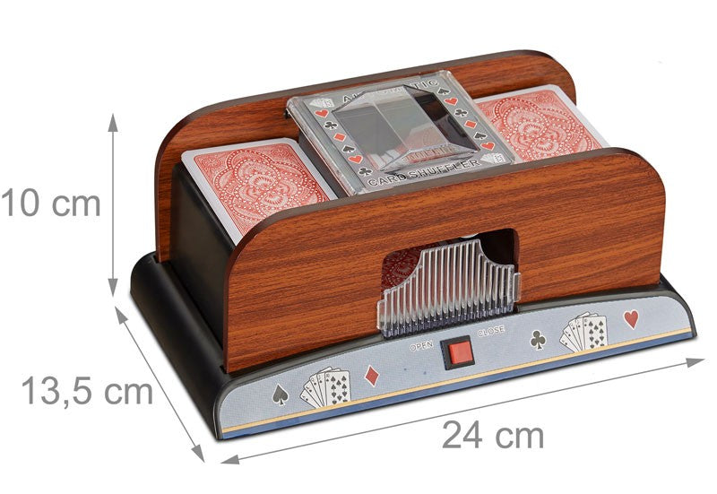 Automatischer KARTENMISCHER Kartenmischmaschine Holzoptik