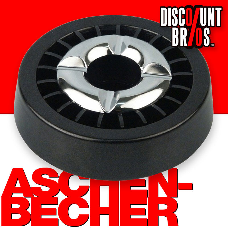 Glutlöscher ASCHENBECHER Metall SCHWARZ-CHROM Ø14cm