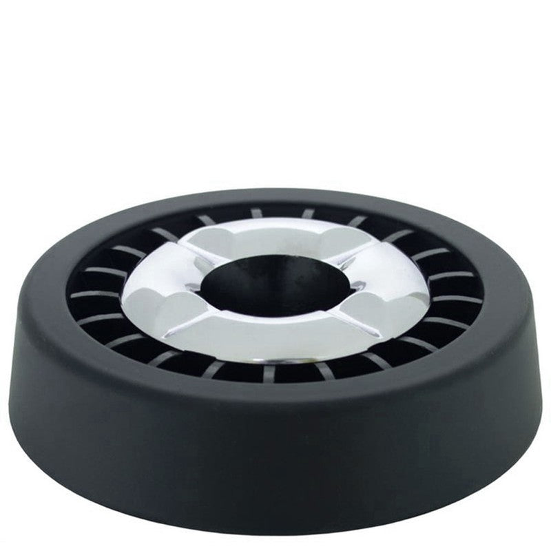 Glutlöscher ASCHENBECHER Metall SCHWARZ-CHROM Ø14cm