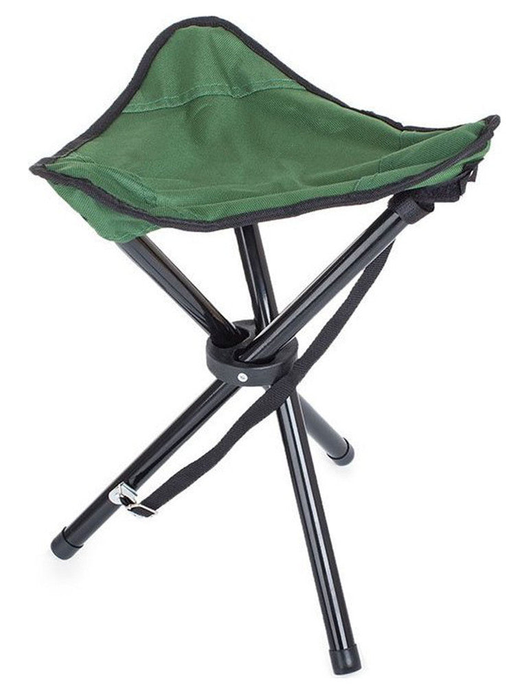 Klassischer Dreibein KLAPP HOCKER Klappstuhl Falthocker Campinghocker Campingstuhl GRÜN