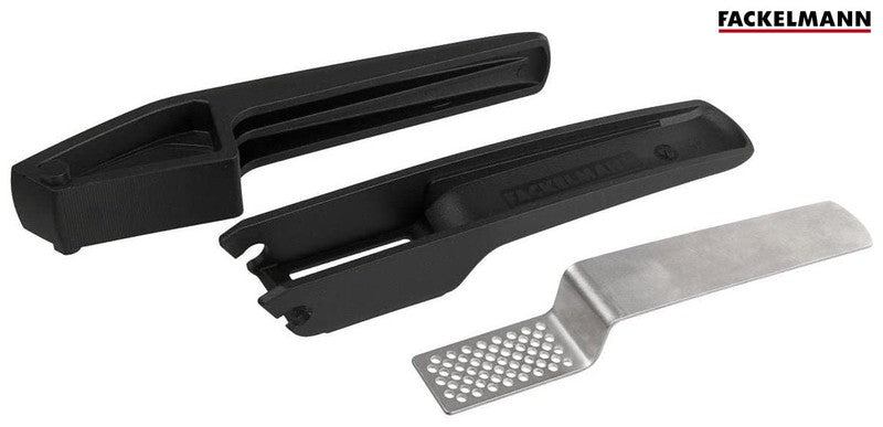 Robuste KNOBLAUCHPRESSE Edelstahl und Glasfaser von Fackelmann SCHWARZ