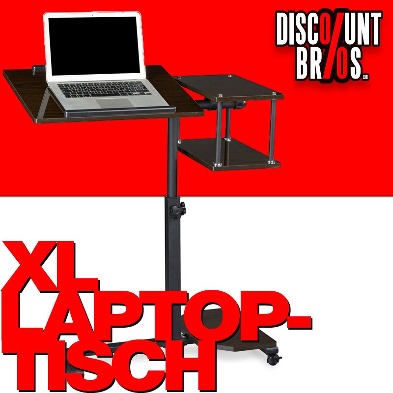 Mobiler Beistelltisch XL LAPTOPTISCH Stehtisch Stehpult Notebooktisch SCHWARZ