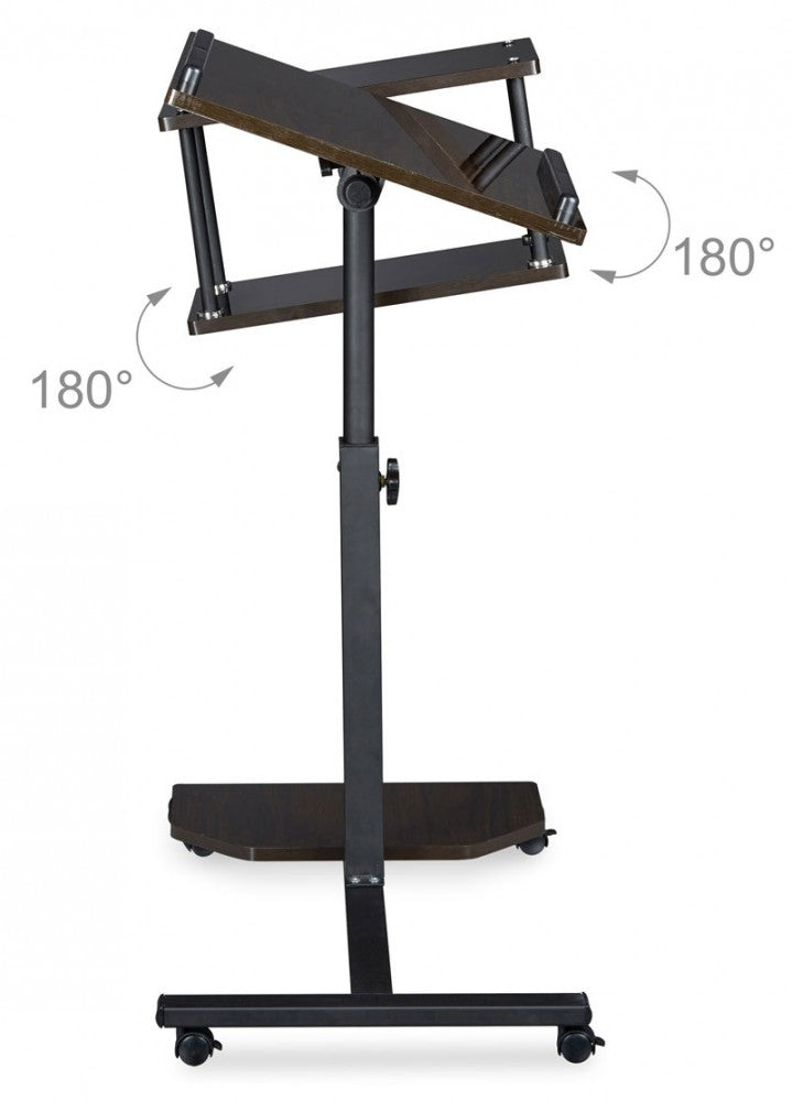 Mobiler Beistelltisch XL LAPTOPTISCH Stehtisch Stehpult Notebooktisch SCHWARZ