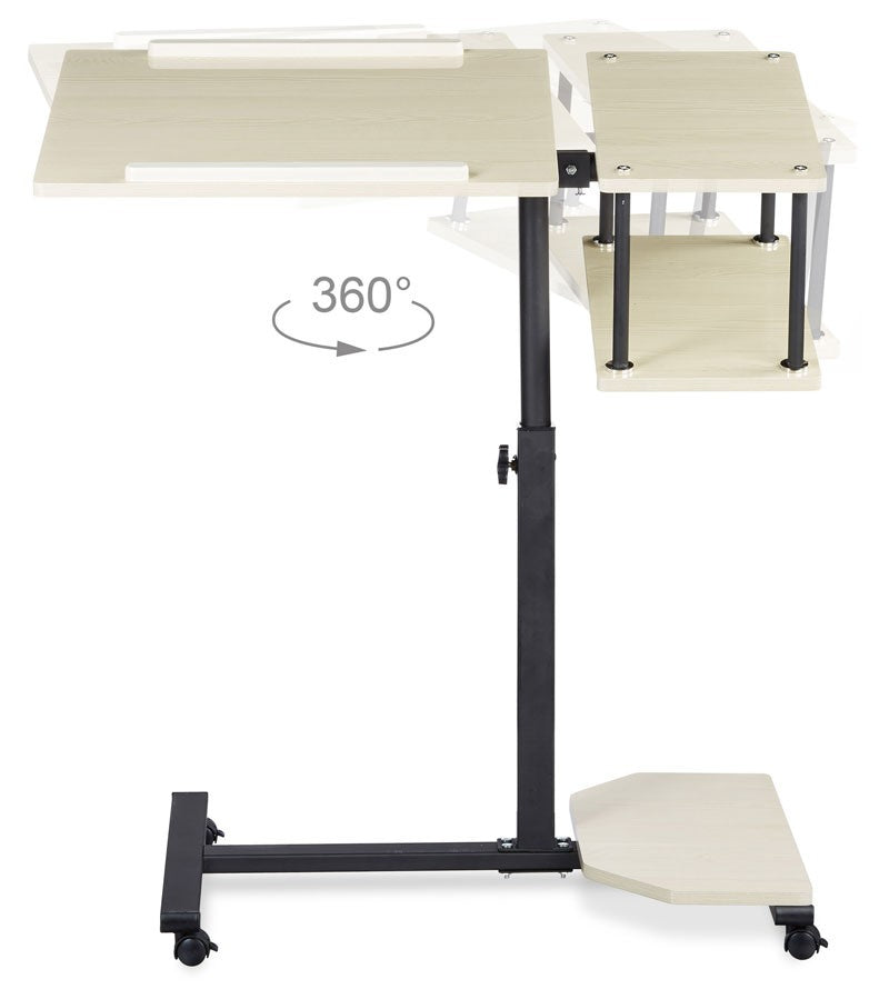 Mobiler Beistelltisch XL LAPTOPTISCH Stehtisch Stehpult Notebooktisch CREME