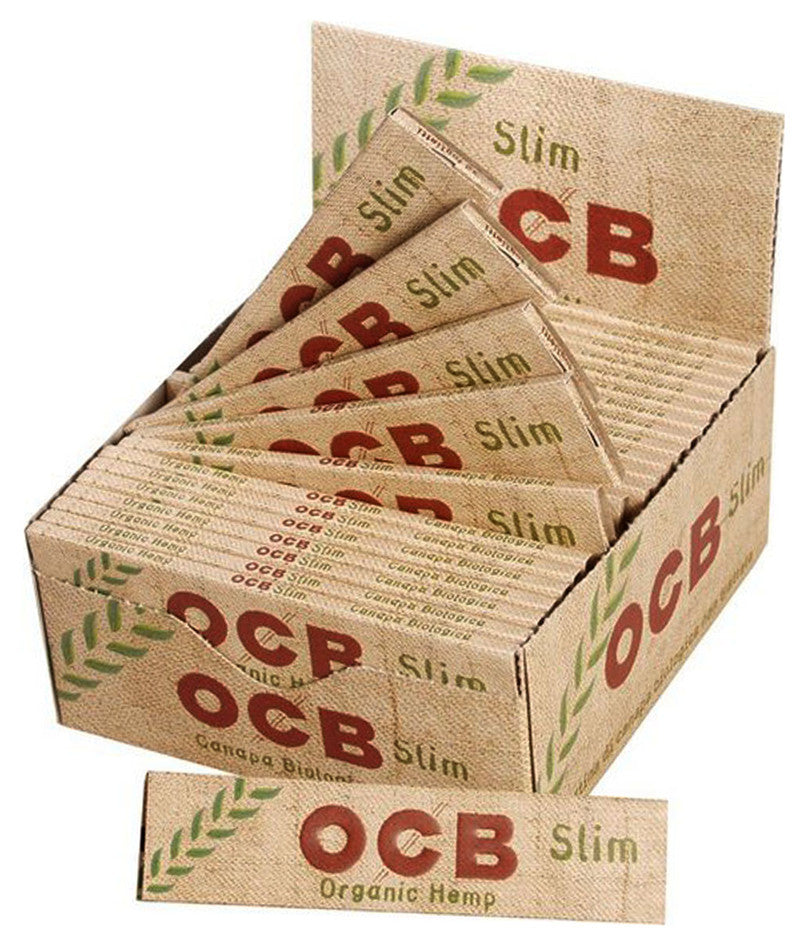 Ungebleichte OCB BIO HEMP Slim Unbleached Papers Zigarettenpapier 32 Blatt 109×44mm