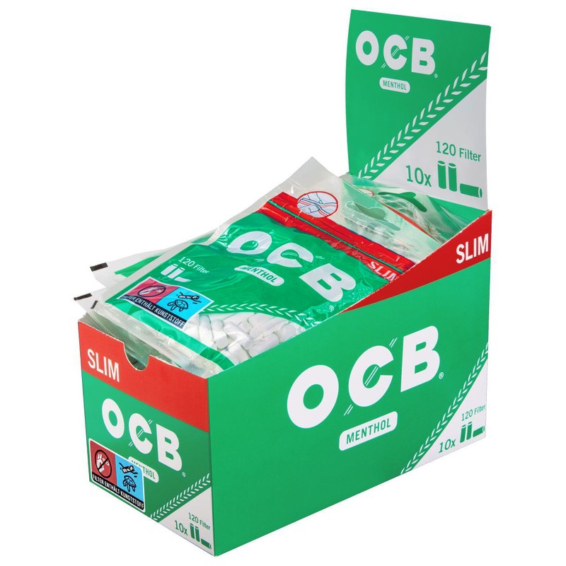120 Stk. OCB MENTHOL Filter Tips SLIM