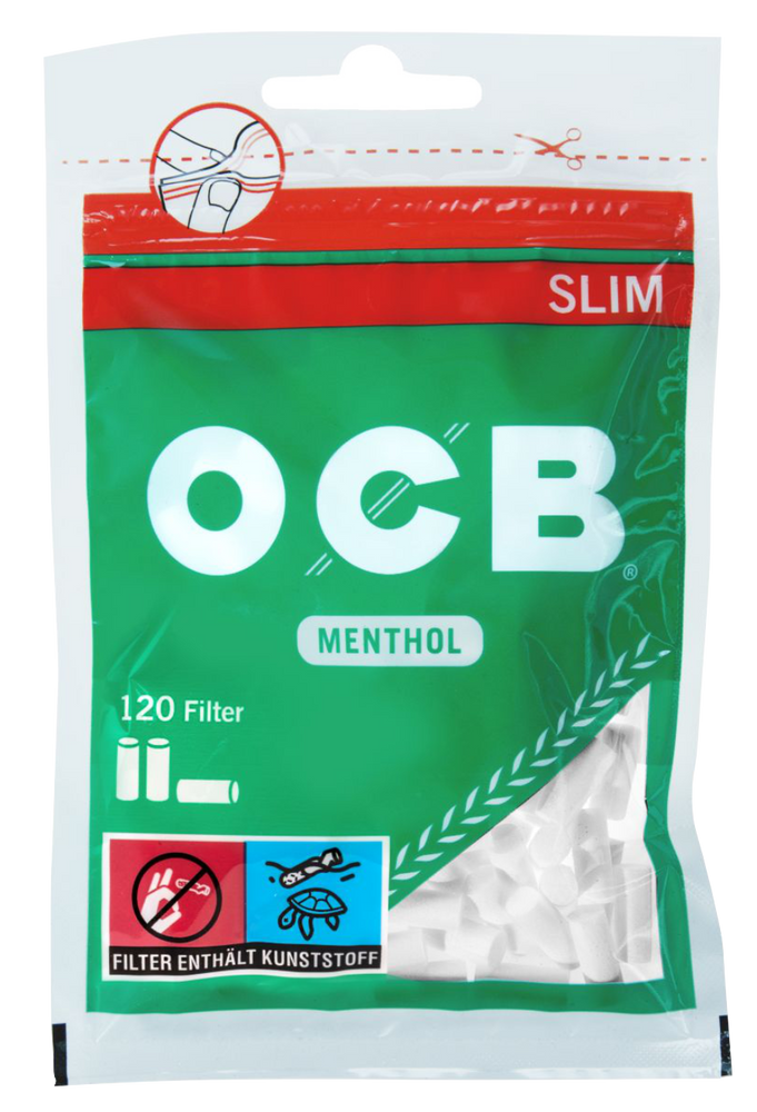 120 Stk. OCB MENTHOL Filter Tips SLIM