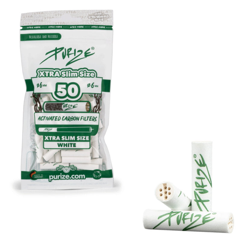 50 Stk. Purize Filter AKTIVKOHLEFILTER 6mm XTRA-SLIM