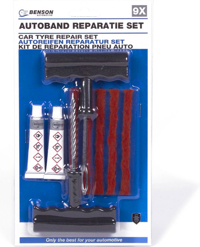 Autoreifen Reparatur REIFEN PANNEN SET Reifenreparatur Pneu Flicken KFZ Auto 9tlg.