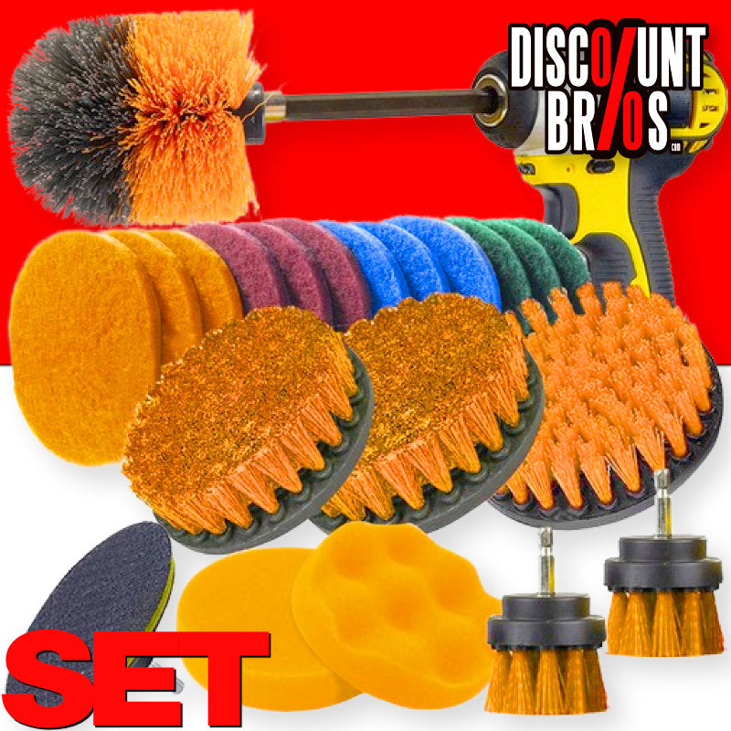 Power-Bürsten-Set REINIGUNGS- + POLIER-SET für Bohrmaschinen + Akkuschrauber 22-tlg.