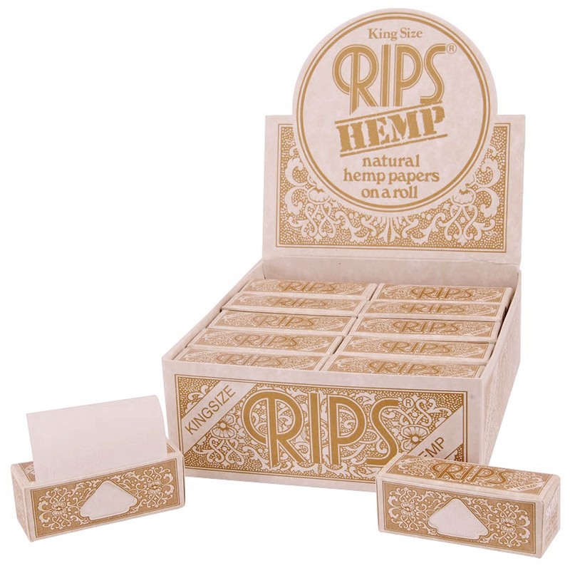 10 × RIPS HEMP Hanf King Size Papers Braun Zigarettenpapier Rolle 5m×53mm