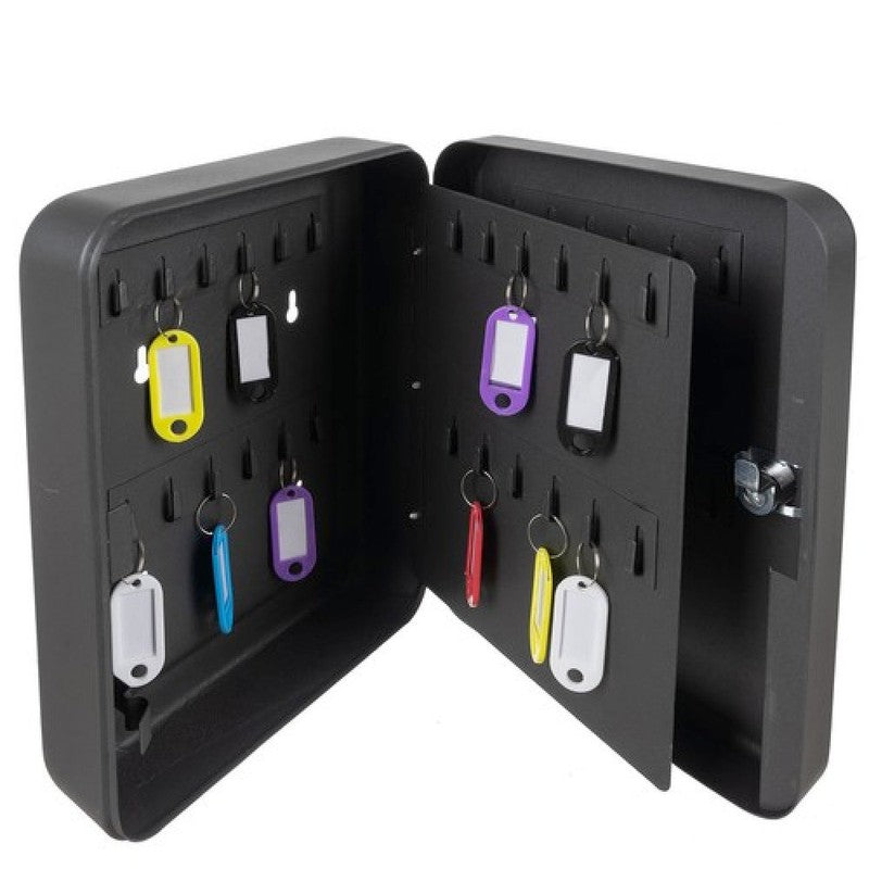 Schlüsselschrank SCHLÜSSELKASTEN Schlüsselsafe für 48 Schlüssel mit farbigen Anhängern