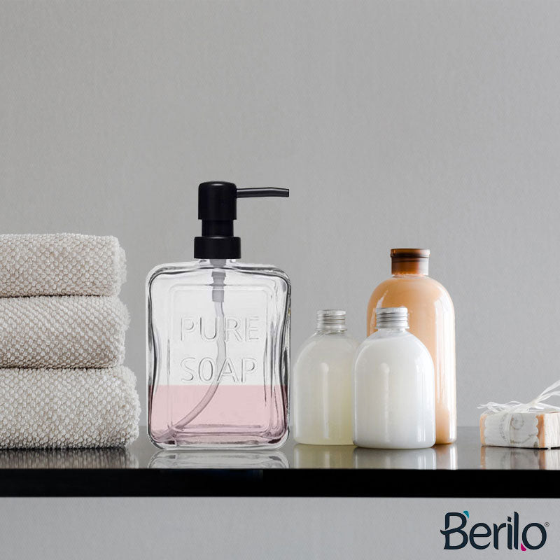 Portionierer PURE SOAP SEIFENSPENDER aus transparentem Glas 570ml