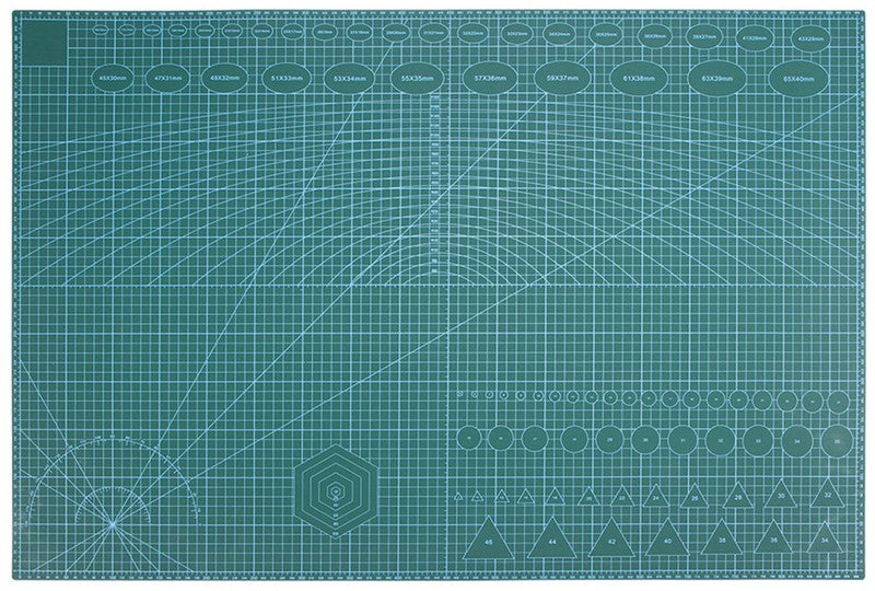 Selbstheilende Schneidematte CUTTING MAT Bastelmatte mit Skala doppelseitig GRÜN A1 60×90cm
