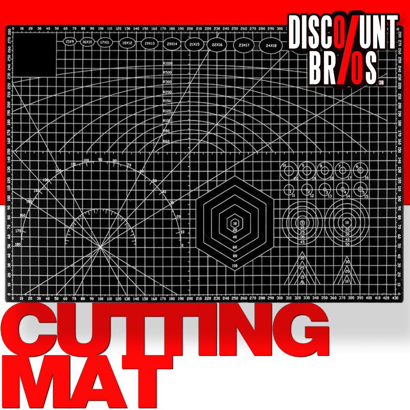 Selbstheilende Schneidematte CUTTING MAT Bastelmatte mit Skala doppelseitig SCHWARZ A3 30×45cm