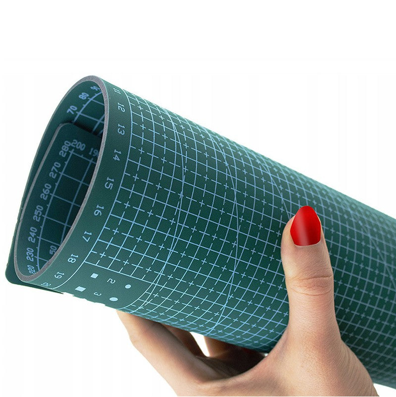 Selbstheilende Schneidematte CUTTING MAT Bastelmatte mit Skala doppelseitig GRÜN A4 22×30cm