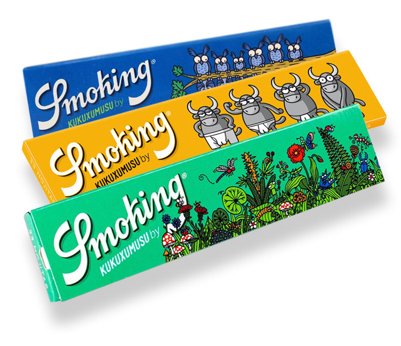 10 × SMOKING kukuxumusu King Size Ultra Fine Papers 33 Blatt Zigarettenpapier 108×44mm