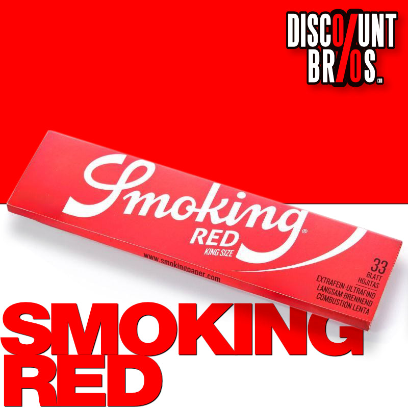 SMOKING RED King Size Papers 33 Blatt Zigarettenpapier 108×52mm