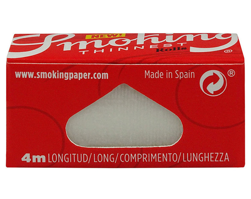 SMOKING RED THINNEST Rolls Slim Papers Zigarettenpapier 4m×44mm