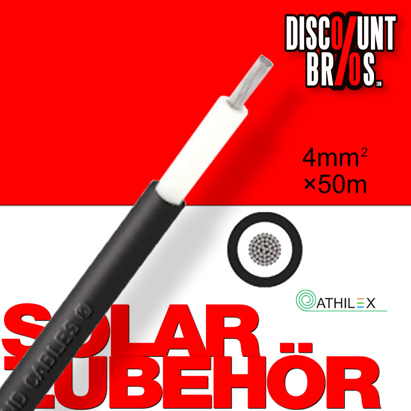 50m ATHLEX SOLAR MONTAGE Solarkabel 4mm² schwarz