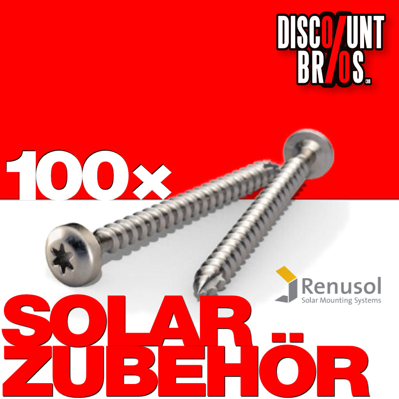 VarioSole+ SOLAR MONTAGE Holzschraube Flachkopf 6 x 80 TX30 (Packung mit 100 St.)