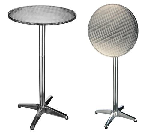 Kippbarer STEHTISCH Bistrotisch Gartentisch aus Aluminium und Edelstahl