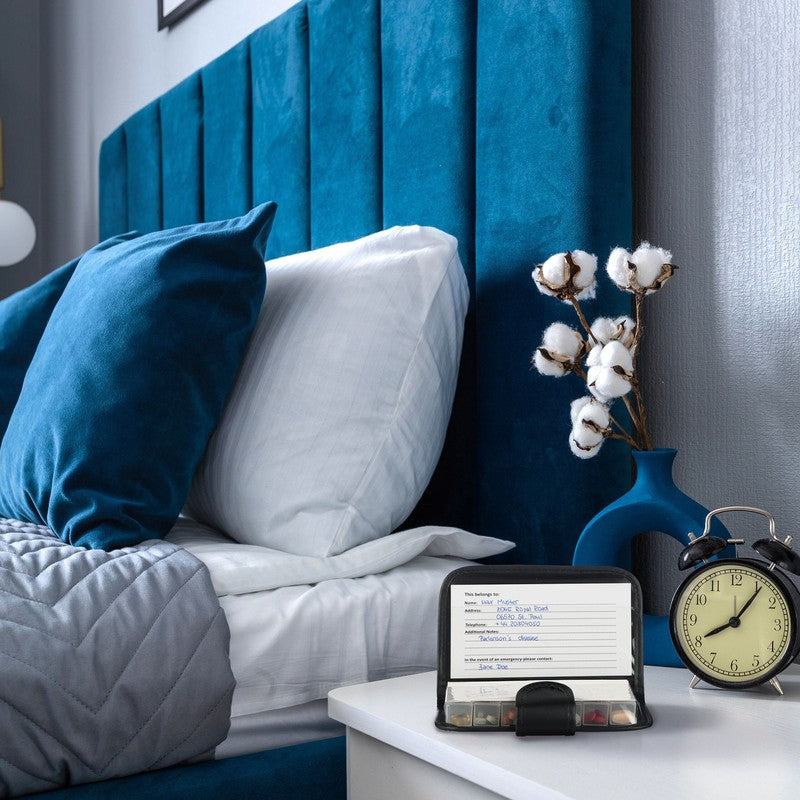 Tablettenbox PILLENBOX MIT ETUI Pillendose Wochenbox 7 Tage 4 Fächer – Medikamentenorganizer für eine Woche EN