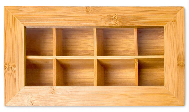 TEEBOX aus Bambus mit 8 Teekammern 28×16×9cm