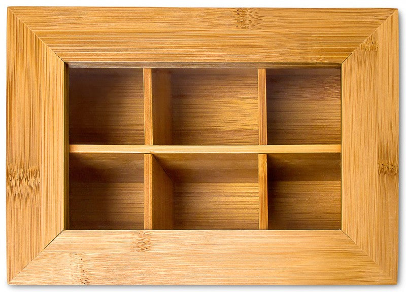 TEEBOX aus Bambus mit 6 Teekammern 22×16×9cm