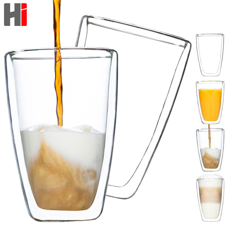 2er-Set Cappuccino Gläser THERMO-TRINKGLAS Trinkgläser Tee Glas doppelwandig aus Borosilikatglas 2×250ml
