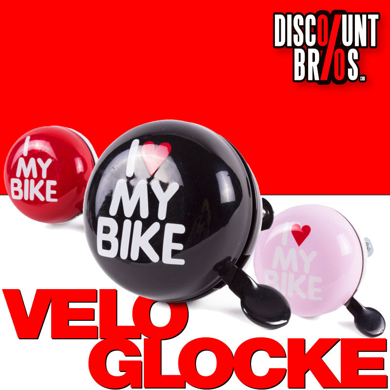 Retro DING DONG VELOGLOCKE "I ❤️ MY BIKE" Fahrradklingel Fahrradglocke Ø65mm