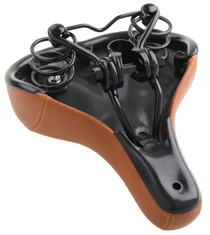 Komfort VELO SATTEL Fahrradsattel Velosattel mit Doppelfeder BRAUN