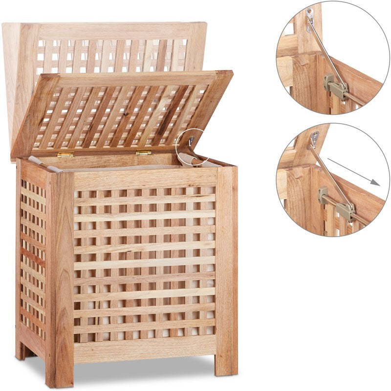 Wäschetruhe Wäschebox WÄSCHEKORB Wäschesammler Walnuss