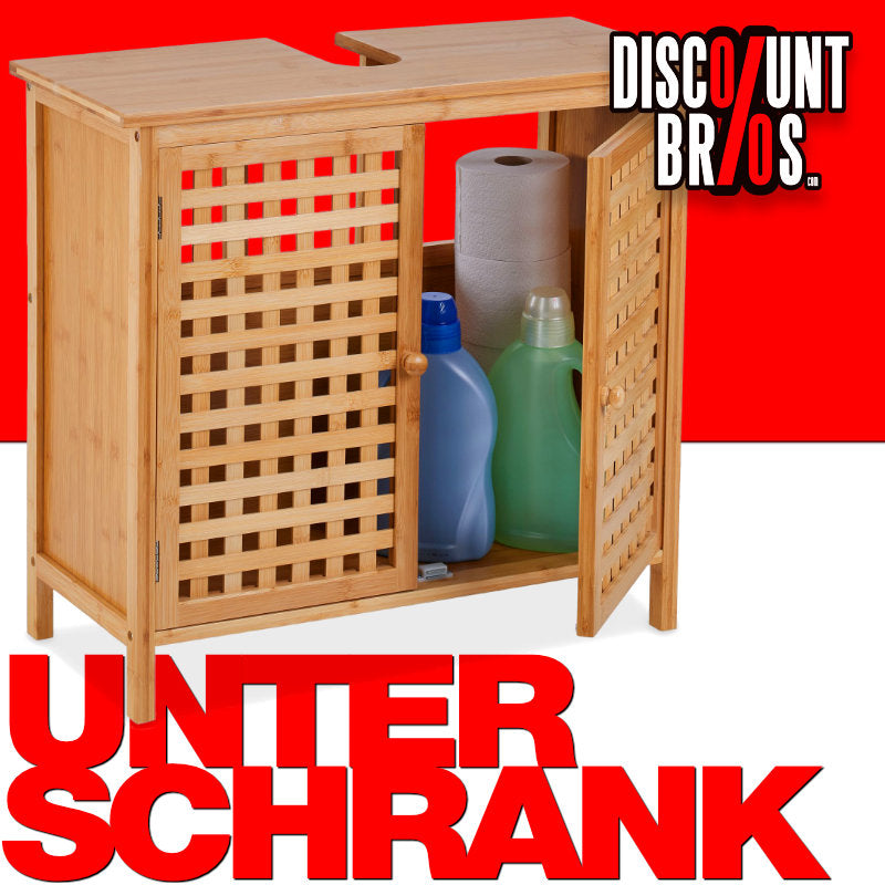 Waschbeckenunterschrank UNTERSCHRANK Waschbeckenschrank aus Bambus