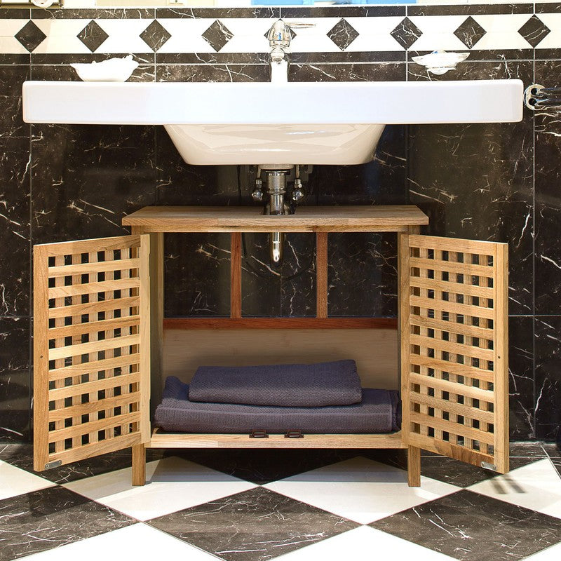 Waschbeckenunterschrank UNTERSCHRANK Waschbeckenschrank aus Bambus