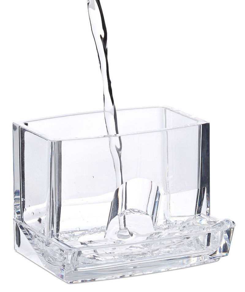 Acryl Organizer WATTESTÄBCHEN DISPENSER Box mit Deckel TRANSPARENT